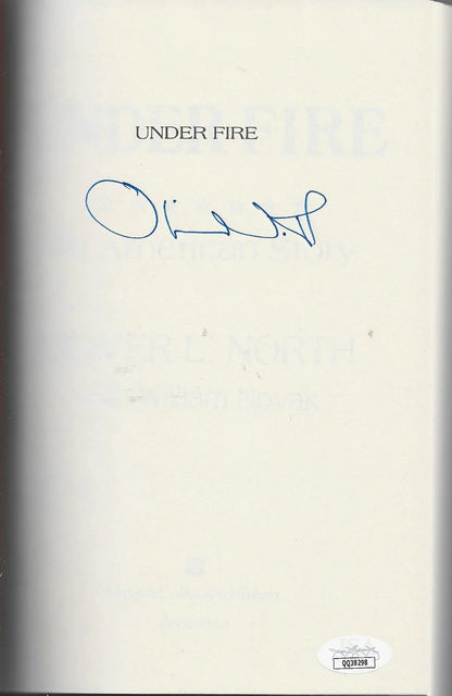 Oliver North Under Fire Autographed Book (Jsa)
