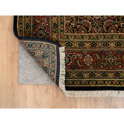 5'9"X5'9" Blue Herrita Hand Knotted Wool 175 Kpsi Square Rug