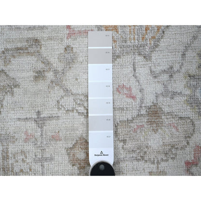 2'10"X10' White Sand Afghan Angora Oushak Wool Weft Runner Oriental Rug
