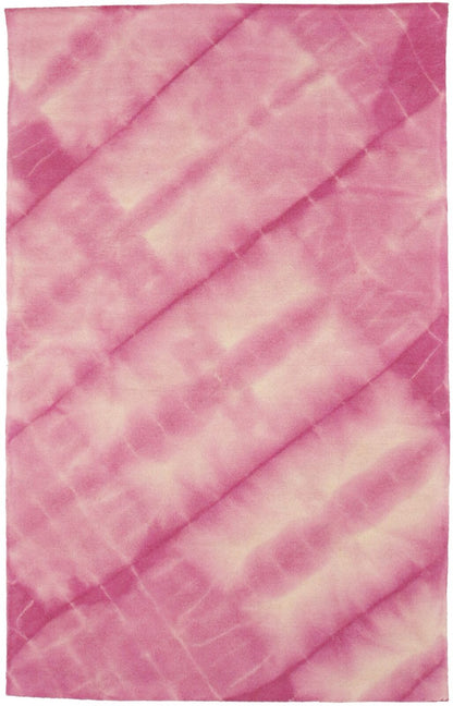 Fuchsia Tie-Dye Design Modern 5X8 Hand-Tufted