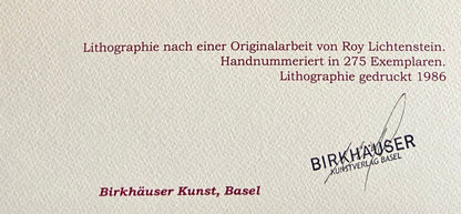 Roy Lichtenstein Lithograph Coa Signed With Pen Stamped Numbered In Pencil Rare