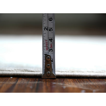 2'5"X9'6" Delicate White Washed Out Peshawar Wool Hand Knotted Runner Rug