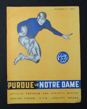 10/11/1947 Purdue Vs. Notre Dame College Program
