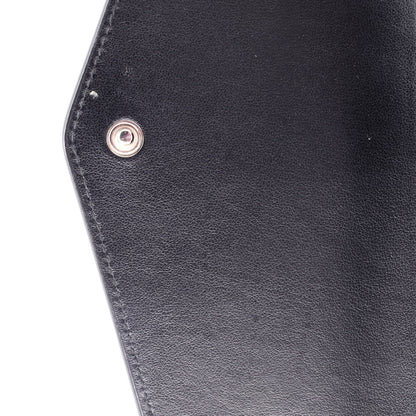 Saint Laurent Uptown Chain Wallet Crocodile Embossed Leather