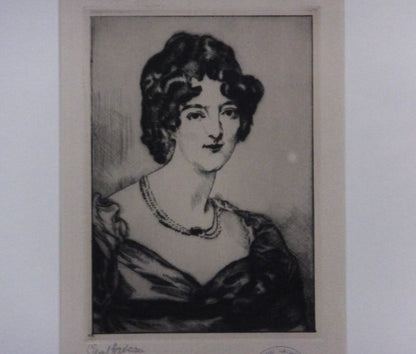 Clment Serveau Signed Drypoint "Woman With Necklace" Portrait W/ Paris Stamp