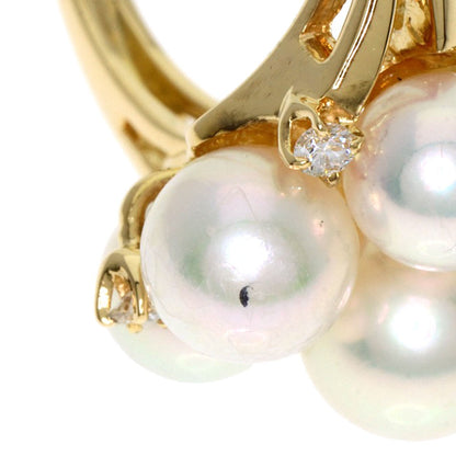 Gold MIKIMOTO Pearl Diamond Ring K18 Yellow
