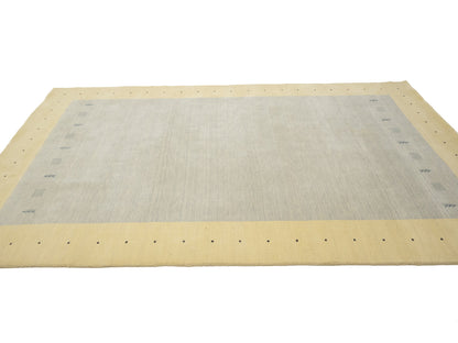 Hand-Loomed Gabbeh Border Rug Plush Tribal Carpet