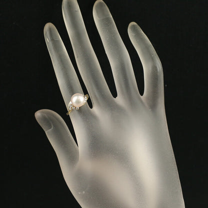 Mikimoto Ring Akoya Pearl 8.5Mm Diamond Us5.25-5.5 18K 750 Yellow Gold
