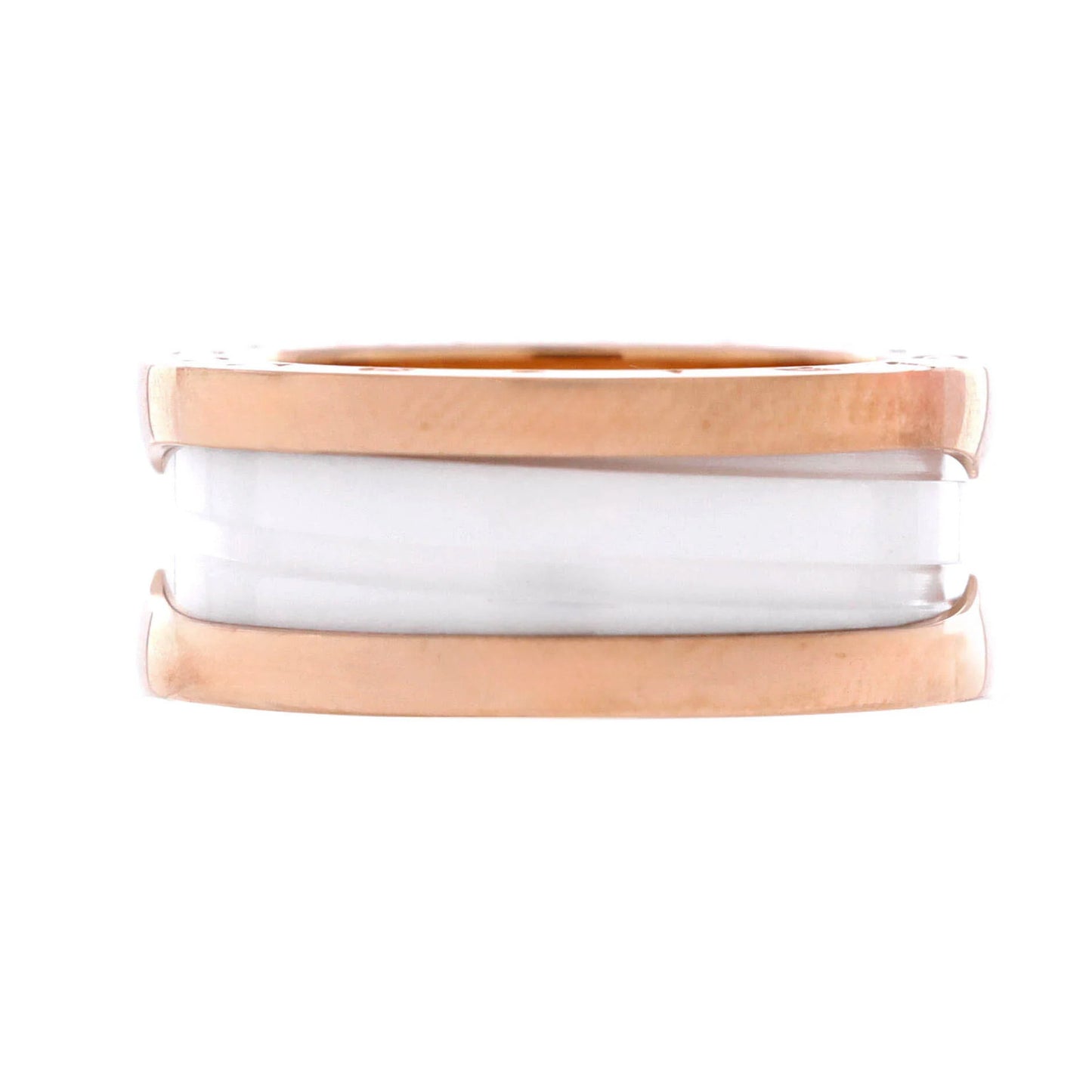 Bvlgari B.Zero1 Two Band Ring 18K Rose Gold And Ceramic