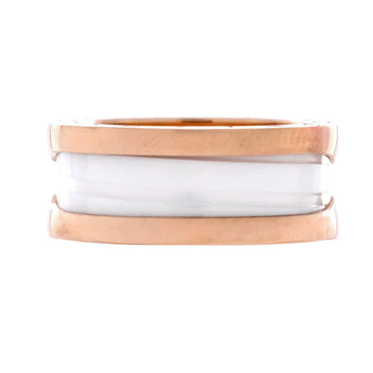 Bvlgari B.Zero1 Two Band Ring 18K Rose Gold And Ceramic