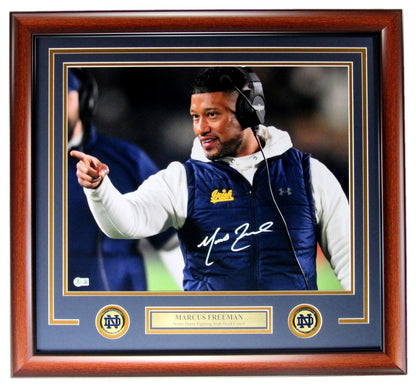 Marcus Freeman Coach Notre Dame Autographed 16x20 Photo Framed Beckett 204947