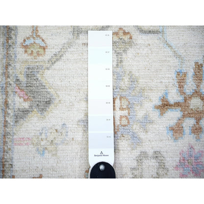 2'9"X15'10" Beige Wool Hand Knotted Afghan Angora Oushak Runner Rug