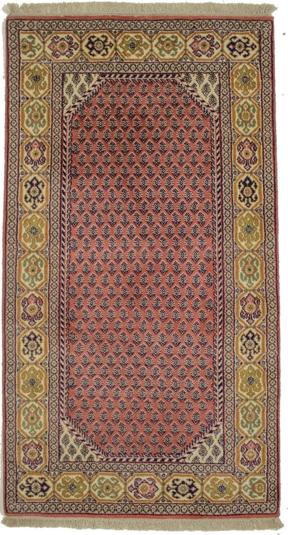Handmade Indo-Botemir Oriental Rug Paisley Floral