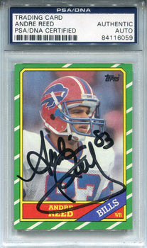 Andre Reed Autographed 1986 Topps Rookie Card (Psa)