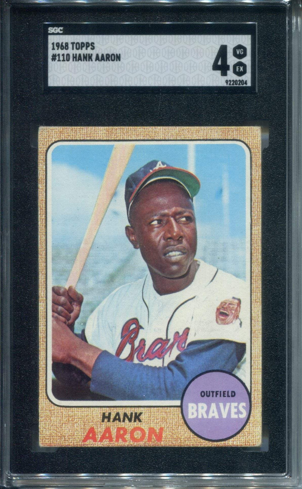 Hank Aaron 1968 Topps #110 Sgc 4