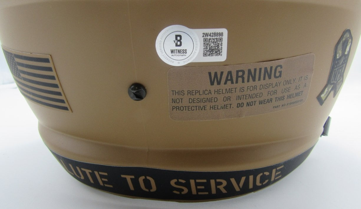 Pat Freiermuth Signed Salute To Service Full Size Replica Helmet Steelers Bas