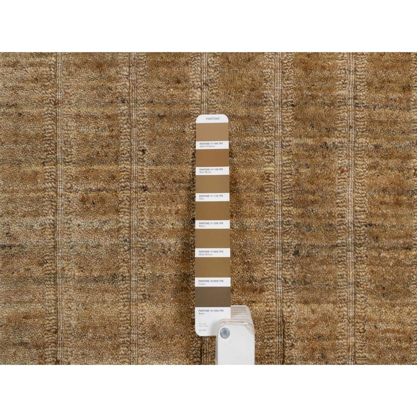 6'x6' Brown Natural Wool Vertical Stripes Design Hand Loomed Round Rug