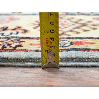 5'7"X7'5" Poolhouse Gray Special Kazak Hand Knotted 100% Wool Rug