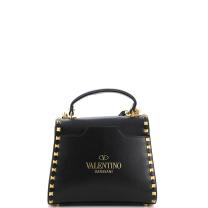 Valentino Garavani Rockstud Alcove Flip Lock Top Handle Bag Leather Small