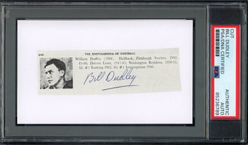 Bill Dudley Hof Signed/Auto Cut Photo On 3X5 Card Steelers Psa/Dna 188266