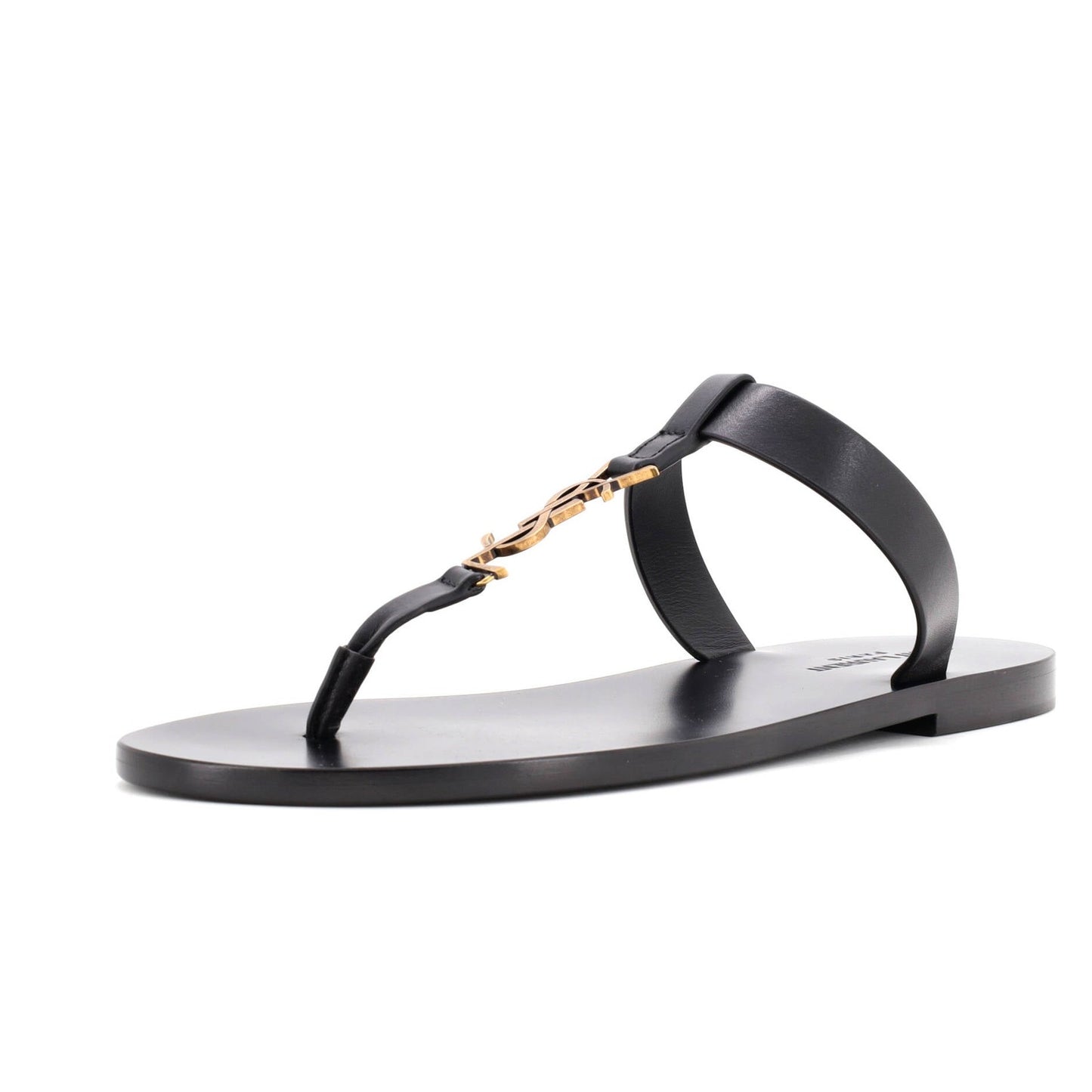 Saint Laurent Men'S Cassandra Thong Flat Sandals Leather