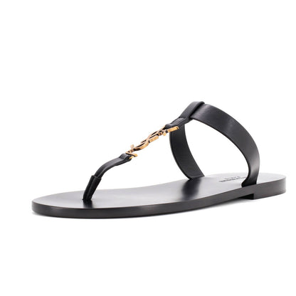 Saint Laurent Men'S Cassandra Thong Flat Sandals Leather