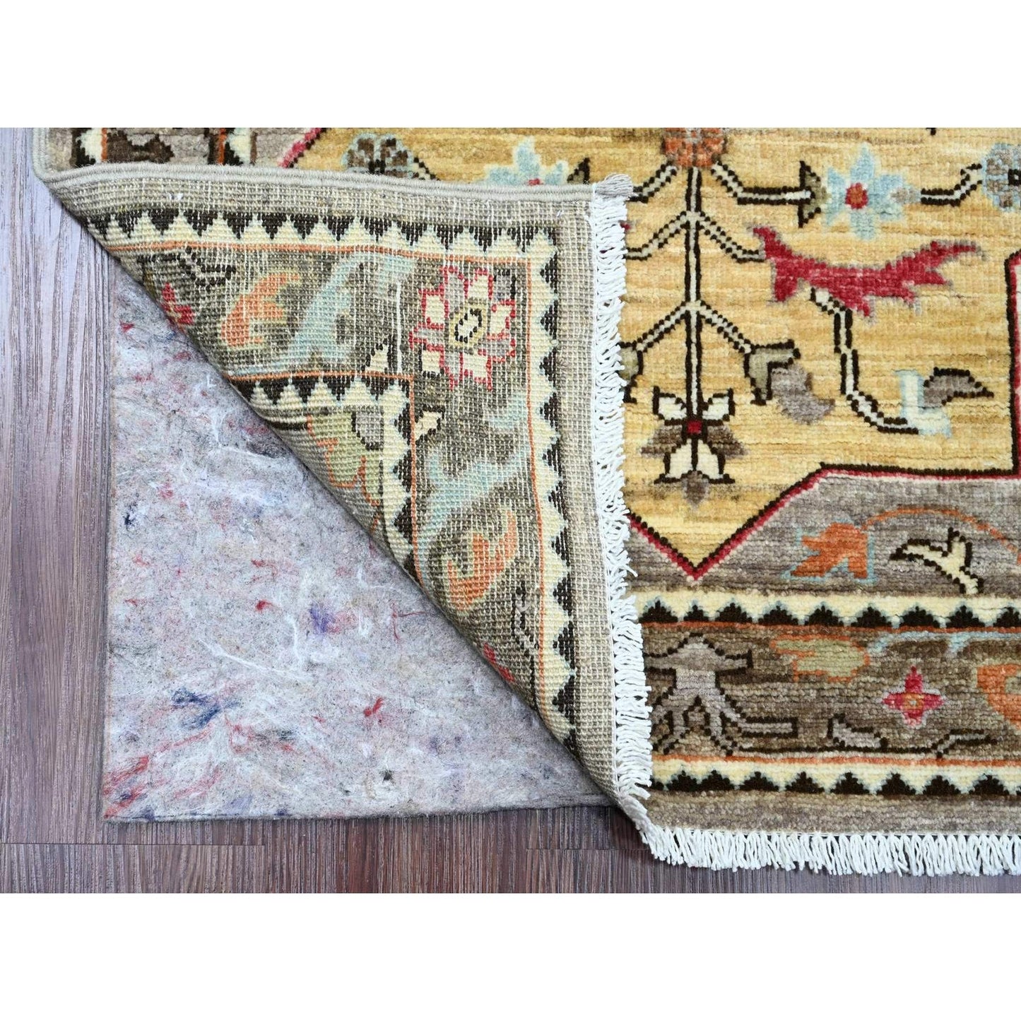 2'6"x11'5" Gray Caucasian Akstafa Design All Wool Hand Knotted Runner Rug
