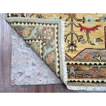 2'6"x11'5" Gray Caucasian Akstafa Design All Wool Hand Knotted Runner Rug
