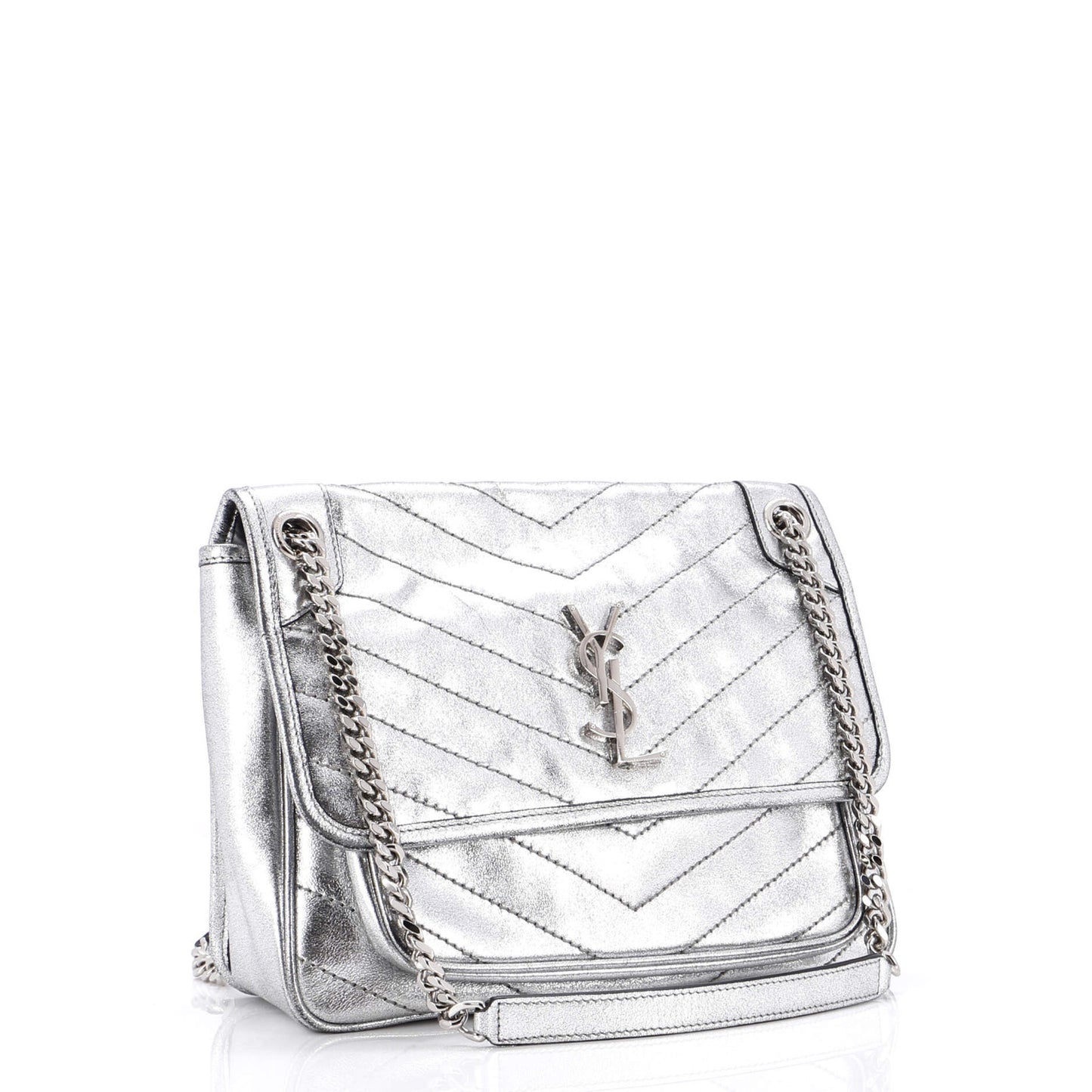 Saint Laurent Niki Chain Flap Bag Leather Medium