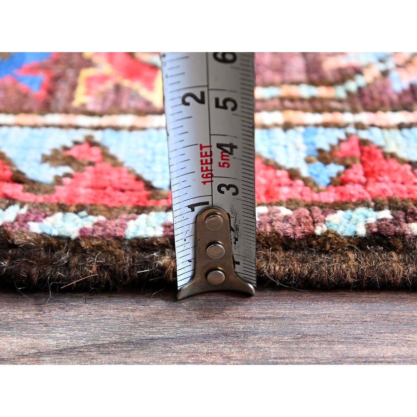 5'2"X6'8" Ivory Afghan Caucasian Design Revival Hand Knotted Soft Wool Rug