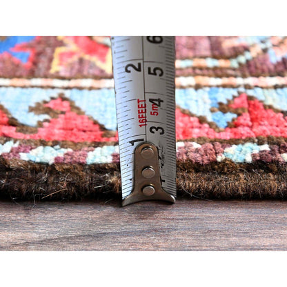 5'2"X6'8" Ivory Afghan Caucasian Design Revival Hand Knotted Soft Wool Rug