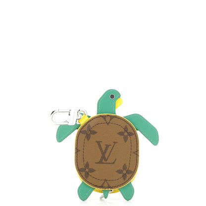 Louis Vuitton Turtle Pouch Bag Charm Monogram Canvas With Leather