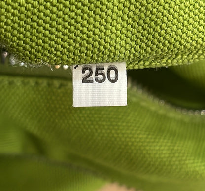 Prada Triangle Logo Zip Crossbody Bag Embossed Canvas Large