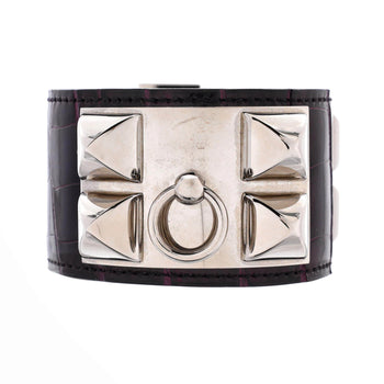 Hermes Collier De Chien Bracelet Alligator