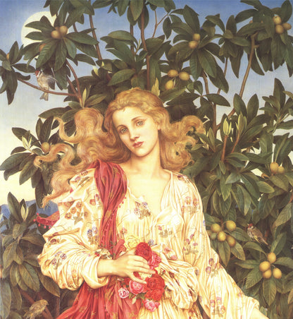 Evelyn De Morgan Flora " Offset Lithograph Romanticism