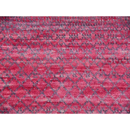 9'4"X12'2" Desire Red Wool Hand Knotted Modern Chiaroscuro Collection Rug