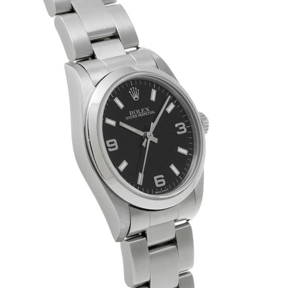 Rolex Oyster Perpetual 77080 Black Case Size 3131Mm Unisex Used Watch #71117