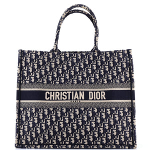Christian Dior Large Oblique Canvas Book Tote