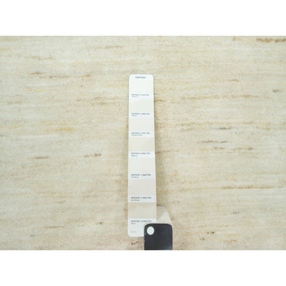 5'1X13'10" White Denser Weave Pure Wool Hand Knotted Wide Oriental Rug