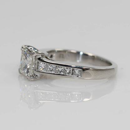 Ladies Platinum Diamond Ring, 1.03Ct Gia H/Vsi