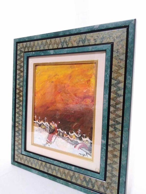 Guy Rocagel Original Oil Painting French Christmas Noel Village Signed