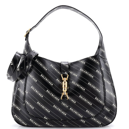Gucci X Balenciaga The Hacker Project Jackie 1961 Hobo Printed Leather Medium