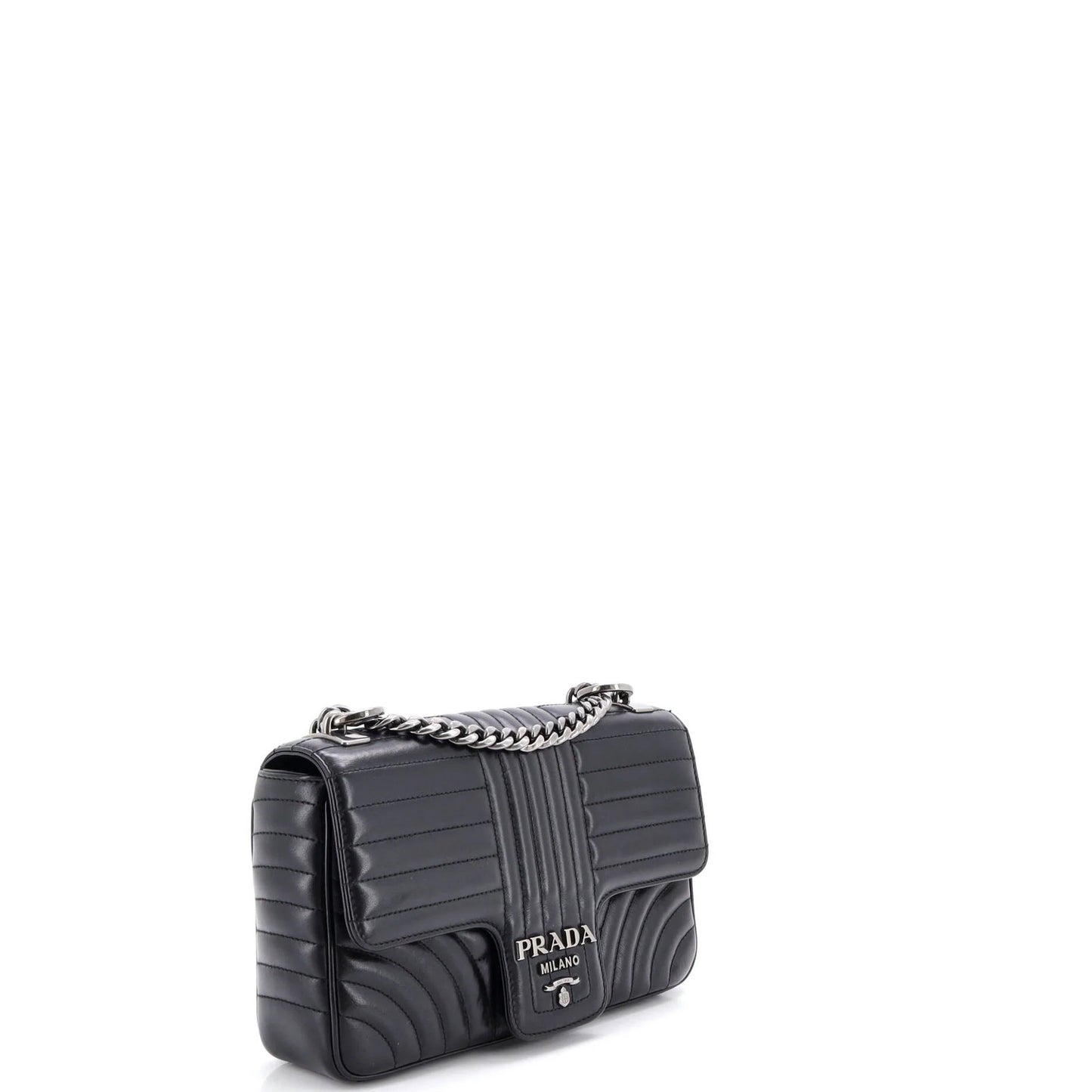 Prada Chain Flap Shoulder Bag Diagramme Quilted Leather Medium