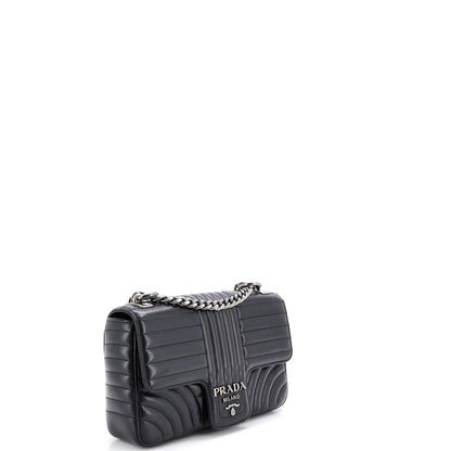 Prada Chain Flap Shoulder Bag Diagramme Quilted Leather Medium
