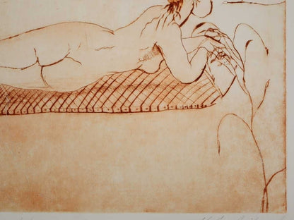 Nijole Vilutiene Near The Sea Etching 19972004 Signed Lithuanian Female Art