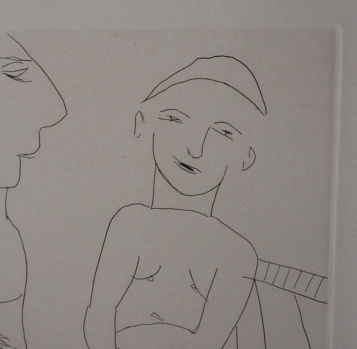 Henry Miller Etching Figure Signed ED 75/ 120 Framed Collectible Print