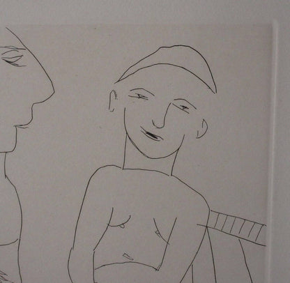 Henry Miller Etching Figure Signed ED 75/ 120 Framed Collectible Print