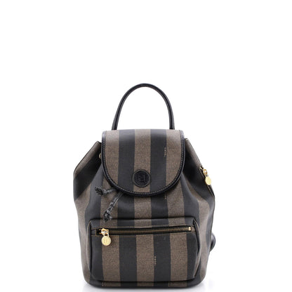 Fendi Pequin Front Pocket Backpack Coated Canvas Small