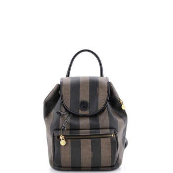 Fendi Pequin Front Pocket Backpack Coated Canvas Small