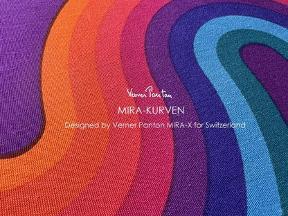 Vintage Verner Panton Mira X Kurven 21In Multi Wall Art Board Fabric Mid Century